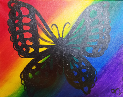 Rainbow Butterfly with Glitter